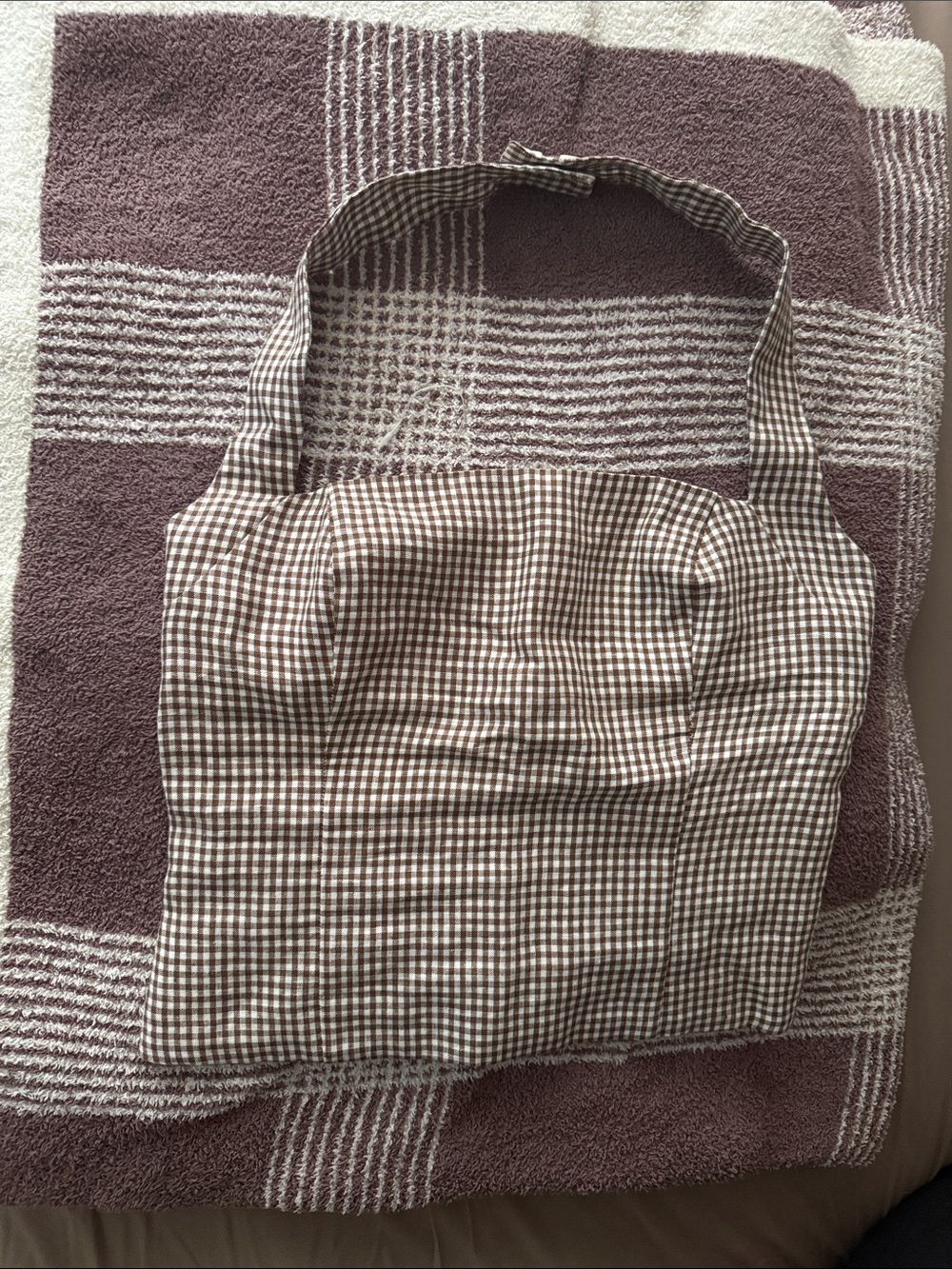 Wilfred Brown & White Gingham Crossbody Tunic Top